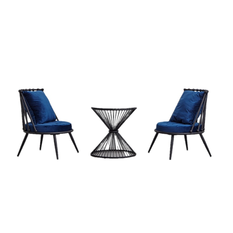 欧宝美北欧铁艺沙发简约现代服装店单双人小沙发工作室ins风网红沙发椅