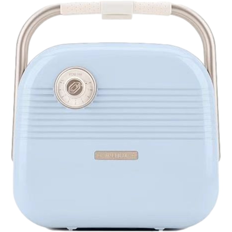 A4box适盒多功能三明治机 早餐机家用吐司压烤机面包华夫饼机标配+华夫饼盘 淡月蓝