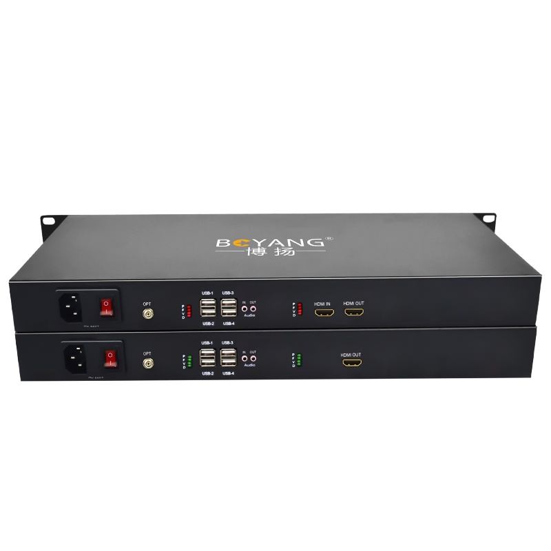 博扬 非压缩4K HDMI视频光端机 1路HDMI2.0延长器+1路音频3.5mm双向 20KM BY-4KH2.0Aa