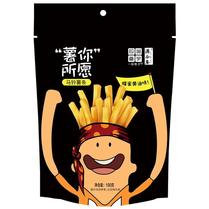 一品巷子薯你所愿蜂蜜黄油味薯条100g*3袋装膨化零食休闲小吃