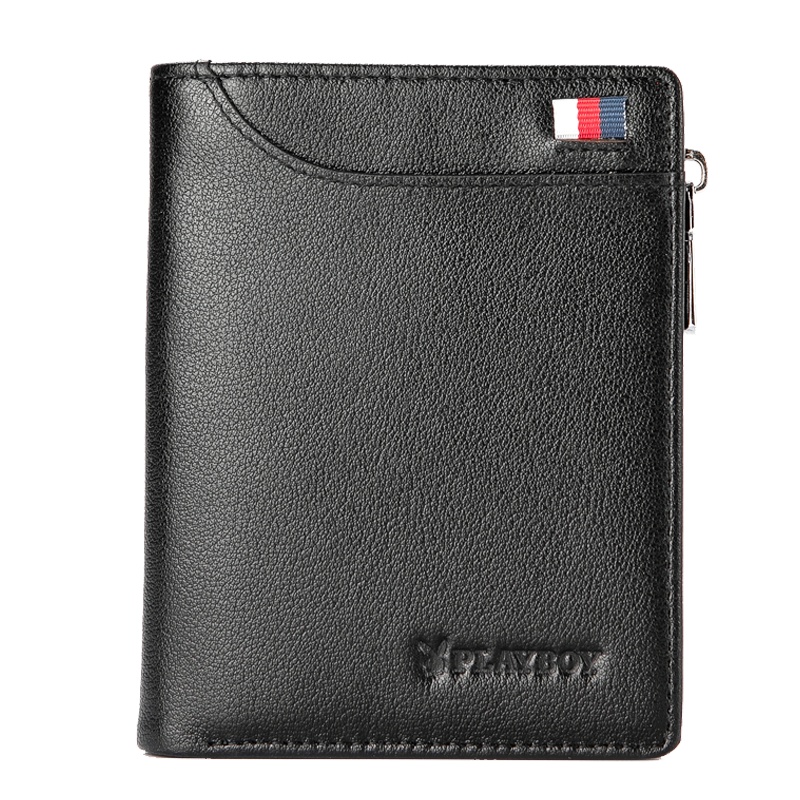 花花公子(PLAYBOY) 钱包男真皮男士钱包短款真皮时尚休闲韩版头层牛皮青年学生手工钱夹