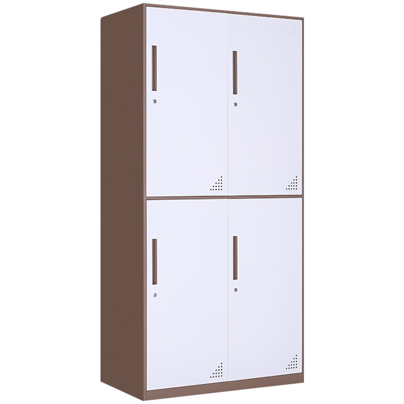 震海咖套白四门更衣柜储物柜鞋柜员工存包柜钢制办公柜类更衣柜衣柜 家用四门衣柜