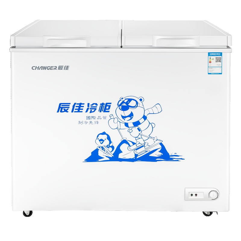 辰佳 (Changer)BCD(W)-226 226升家用商用顶开门双温双箱冰柜 冷冻冷藏二合一卧式冷柜 白色