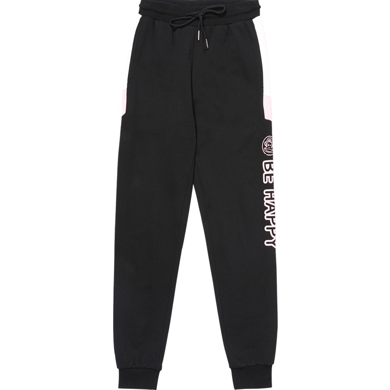 大嘴猴裤子女夏季新款休闲长裤运动裤黑色宽松束脚裤薄款