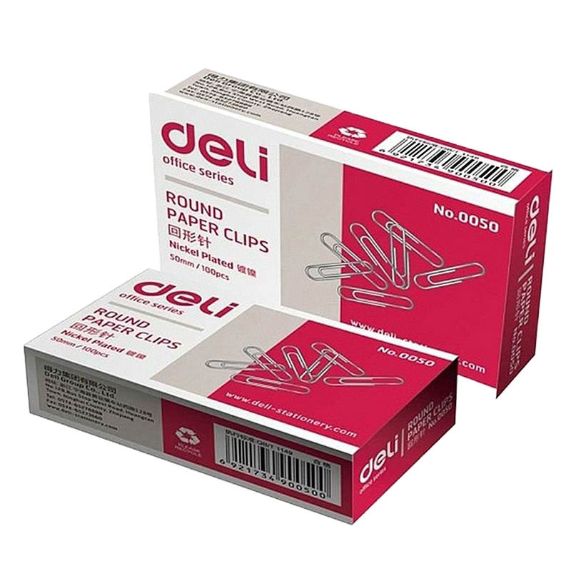得力0050回形针(100枚/盒)创意回型针 迷你曲别针 扣针 办公用品 回形针 办公收纳 办公用品(10个/组)