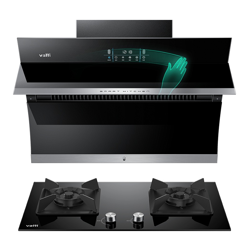 华帝(vatti)21m³吸力烟灶套餐挥手侧吸i11134+59B天然气抽油烟机灶具套餐自动清洗4.5kW烈焰猛火灶具