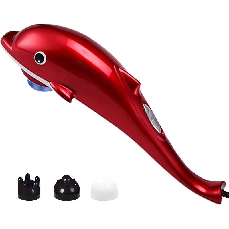 安尚海豚按摩器按摩棒电动贴身全身振动揉捏颈部腰部肩部手持式大力王敲打腿部多功能按摩锤按摩捶捶背仪器机械手推开关原装三个头