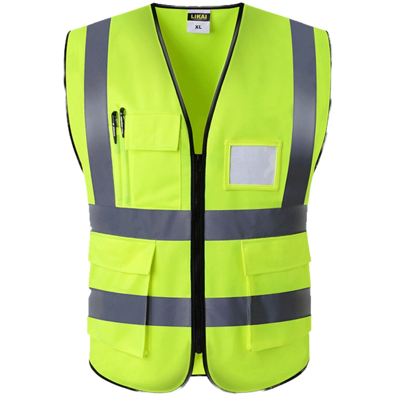 克鲁尼 反光衣 反光背心 多口袋马甲 安全指挥应急救援夜跑骑行马甲 均码X-XXL