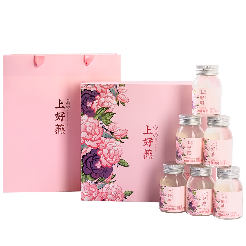 上好燕 进口燕盏原料 40%浓度冰糖溯源即食燕窝 孕妇滋补营养品礼盒装 70g*6瓶