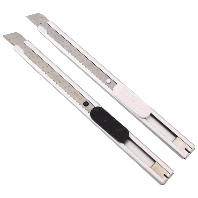 得力(deli)2053美工刀 小号简约美工刀 碳素钢制刀片 裁纸刀 自动固定刀片 切纸刀 壁纸刀