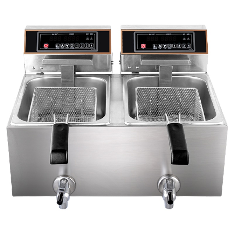 油炸锅商用双缸大容量鼎锅居单缸电炸炉汉堡店炸串炸鸡设备_双缸智能款