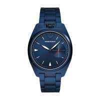 阿玛尼(EMPORIO.ARMANI)手表 尼古拉系列蓝色哑光钢带石英表女士腕表AR11309