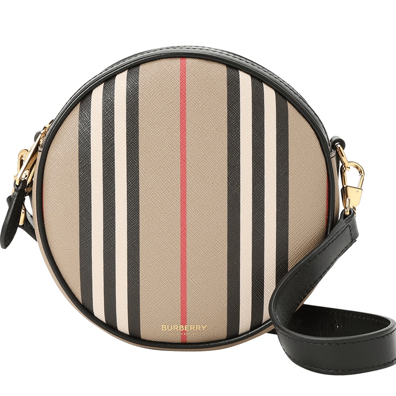 BURBERRY Louise 标志性条纹环保帆布路易丝包 17x17x7CM