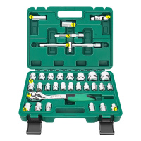 鑫瑞 SRUNV 套管汽修套筒扳手套装快速棘轮修车工具多功能轮胎拆卸 高级32件套 A1-D03209