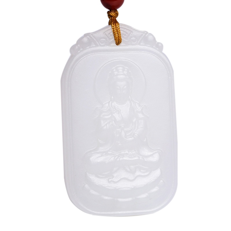 印象眸 和田玉羊脂白玉吊坠 男女款观音佛公玉石挂件 附证书