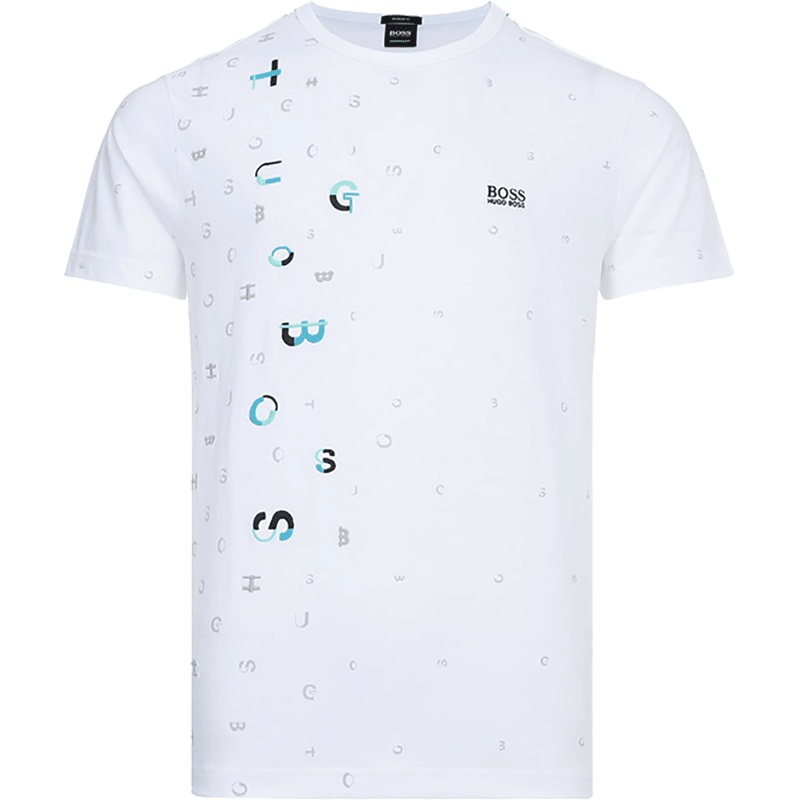 HUGO BOSS 雨果博斯 男士LOGO刺绣棉质圆领短袖T恤衫 50405254