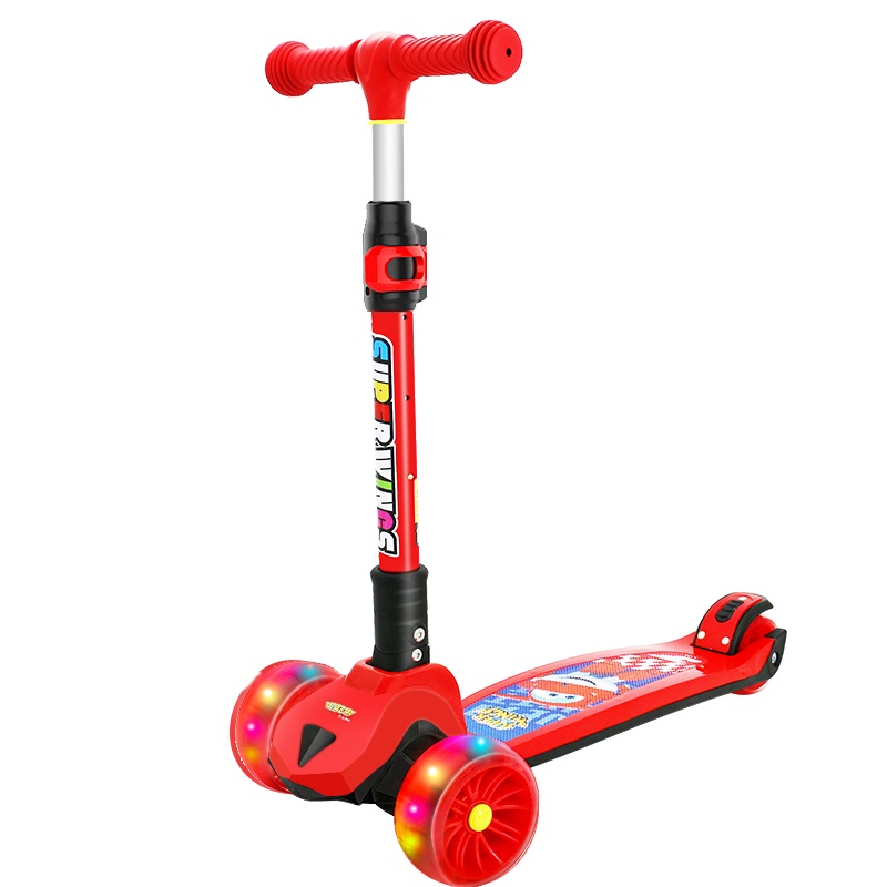 超级飞侠儿童滑板车2-6-12岁 5CM闪光宽轮 更大车身 一秒折叠 踏板车摇摆车滑滑车溜溜车代步PLUS版