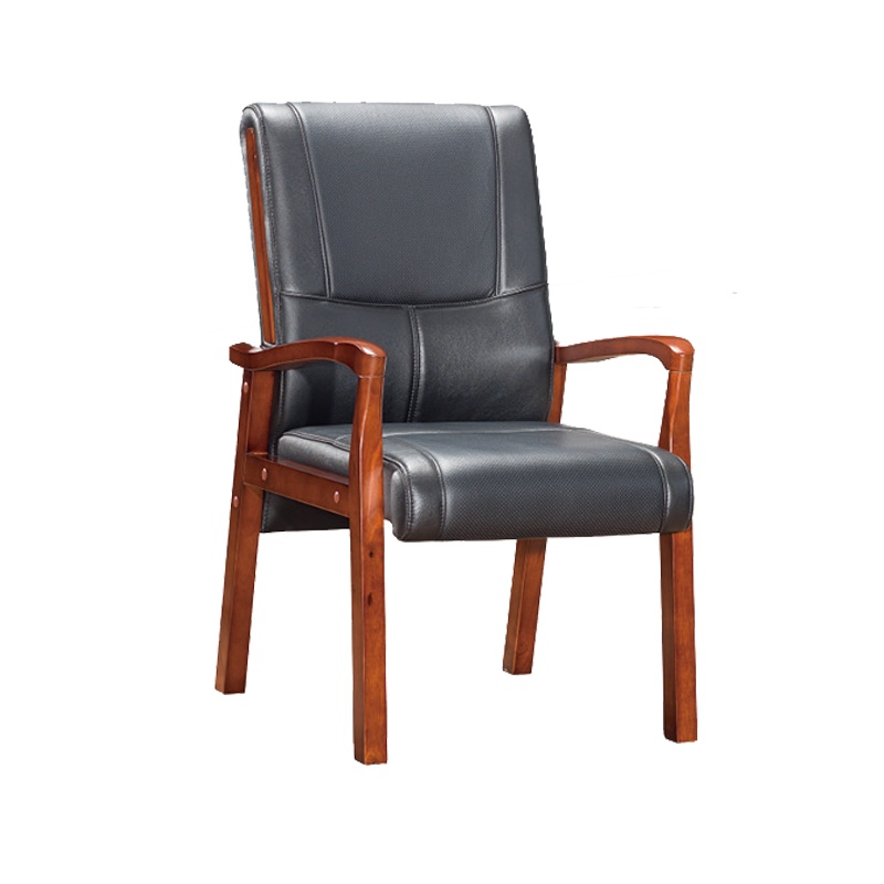 优百丽 SH-254 橡胶木椅 办公家具 办公椅 皮艺老板椅 实木四脚椅 电脑椅会议椅 皮料色彩可定制