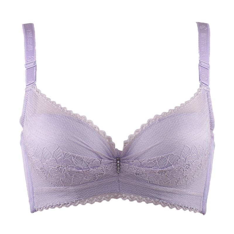 都市丽人绣花皱褶3/4杯上薄下厚文胸胸罩内衣