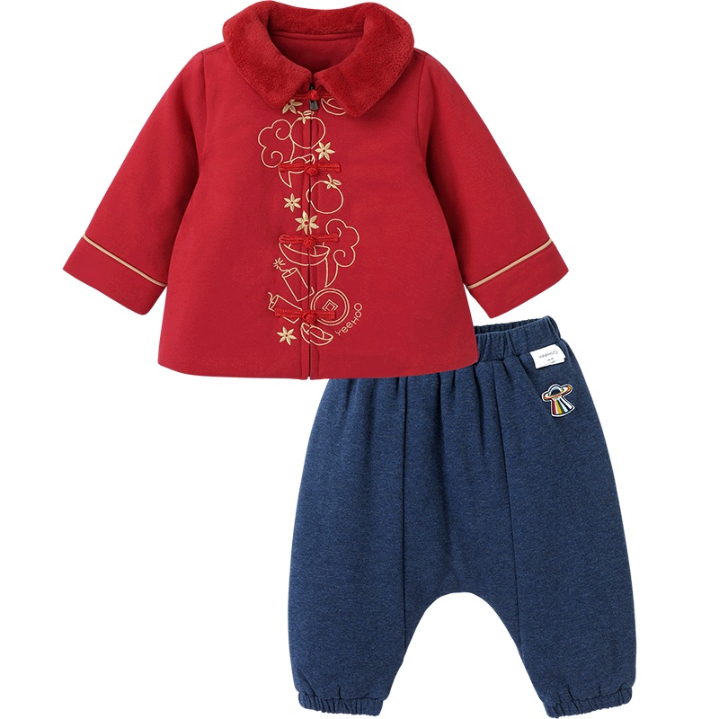 英氏童装儿童套装男女宝中国风套装1812A9652