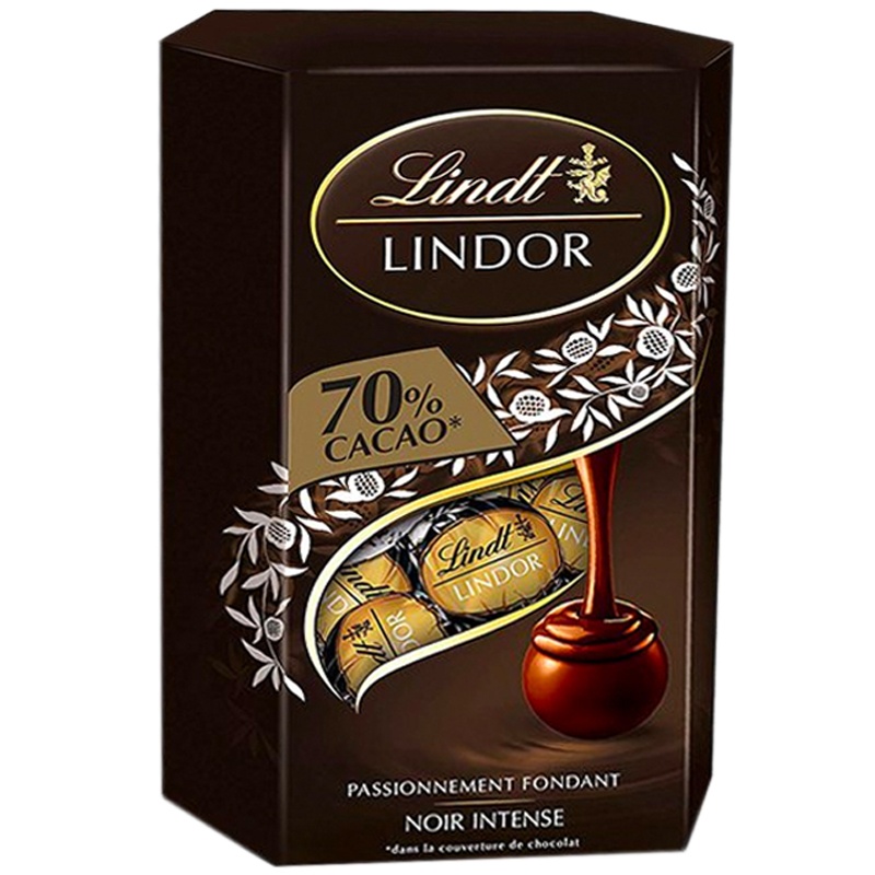 Lindt瑞士莲软心 70%黑巧克力200g 进口糖巧 巧克力 情人节 圣诞节 礼物