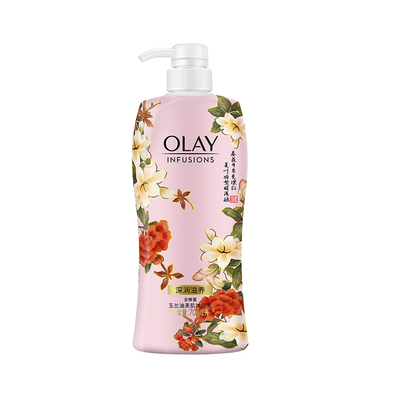 玉兰油OLAY 蜂蜜沐浴露700ml 限量版少女花漾瓶 无皂基 深润滋养