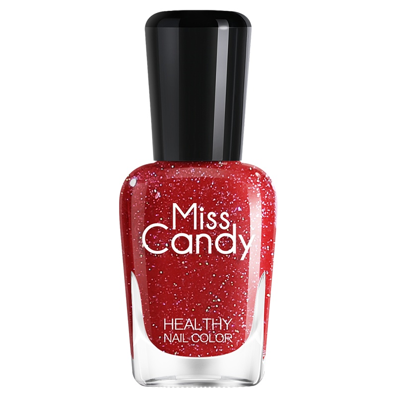 MissCandy健康甲油 无味可剥指甲油 亮片系列美甲 NE024花蔓/绯红色15ml