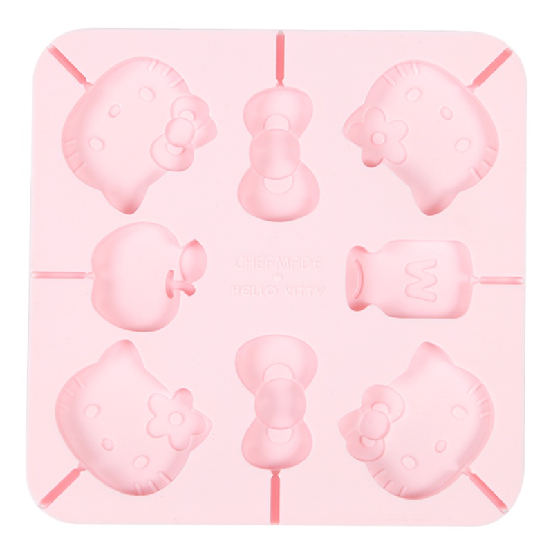 学厨 HELLO KITTY棒棒糖模具 硅胶8连奶酪棒模具 赠棒棒糖纸棒 DIY巧克力模具 烘焙工具 KT7082