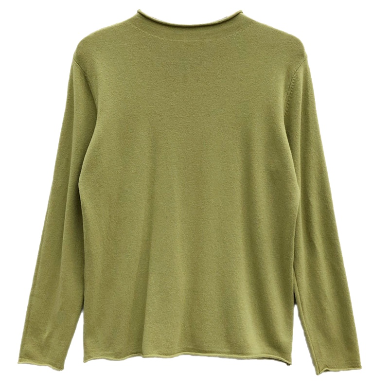 雅馨季[超买]大版型绿毛衣女2021秋冬季内搭半高领打底衫宽松显瘦外穿套头针织衫潮816