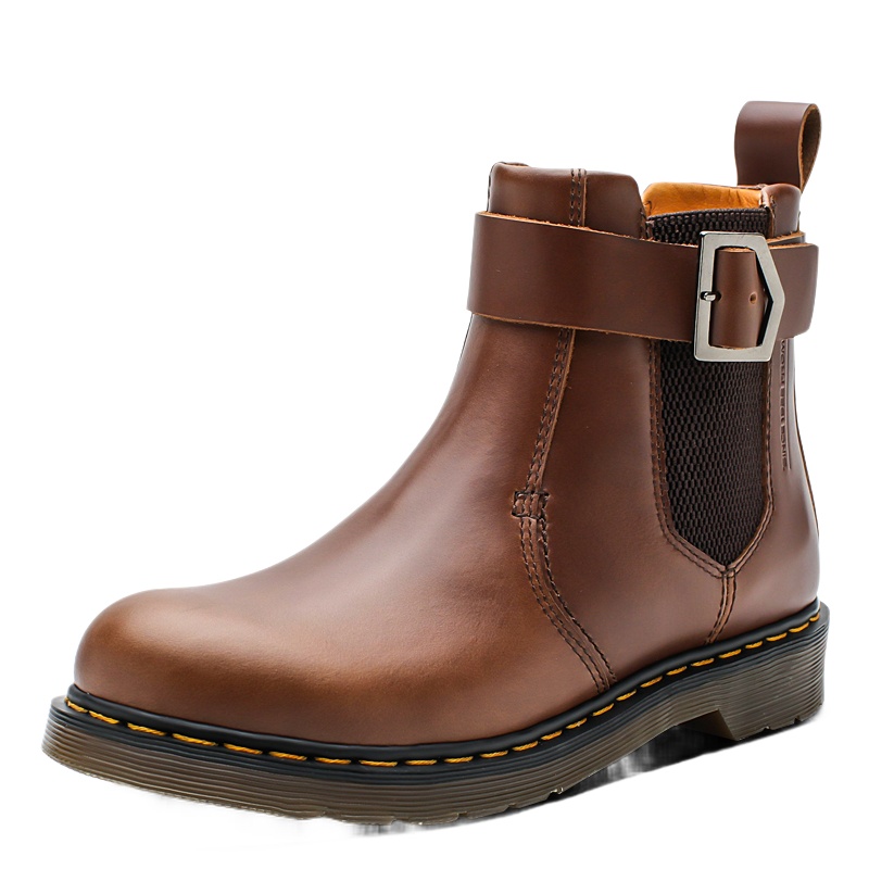 Dickies切尔西靴子男冬季新款英伦风高帮机车工装靴厚底皮靴潮194M50LXS84