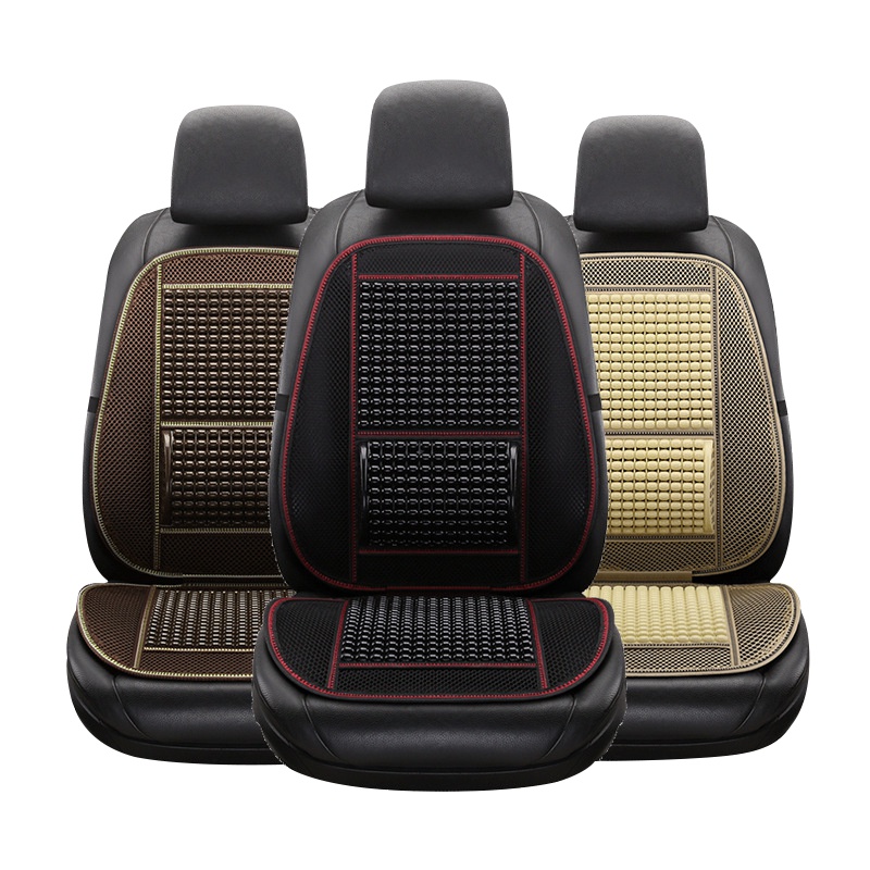 淘尔杰TAOERJ[颜色随机发]夏季汽车坐垫仿木珠竹片坐垫车载连体座椅靠背垫夏天透气凉垫 单座