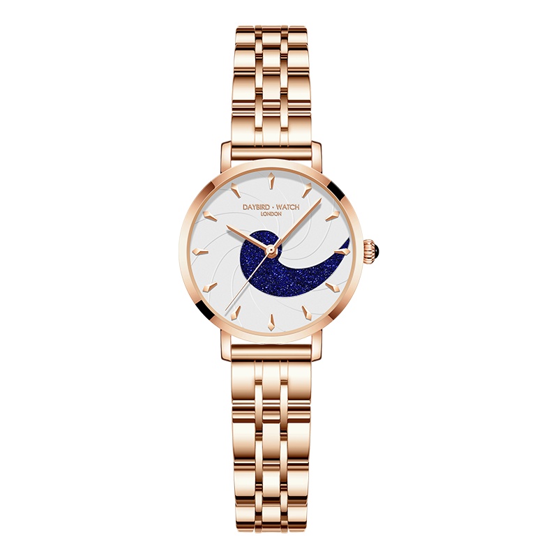 Daybird小巧简约气质精致时尚潮流黄金比率星月拼接女表