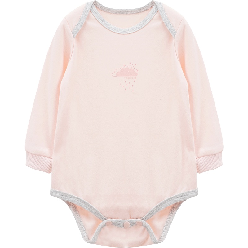 婴姿坊女童春秋新款连体衣三角休闲哈衣家居服包臂衣