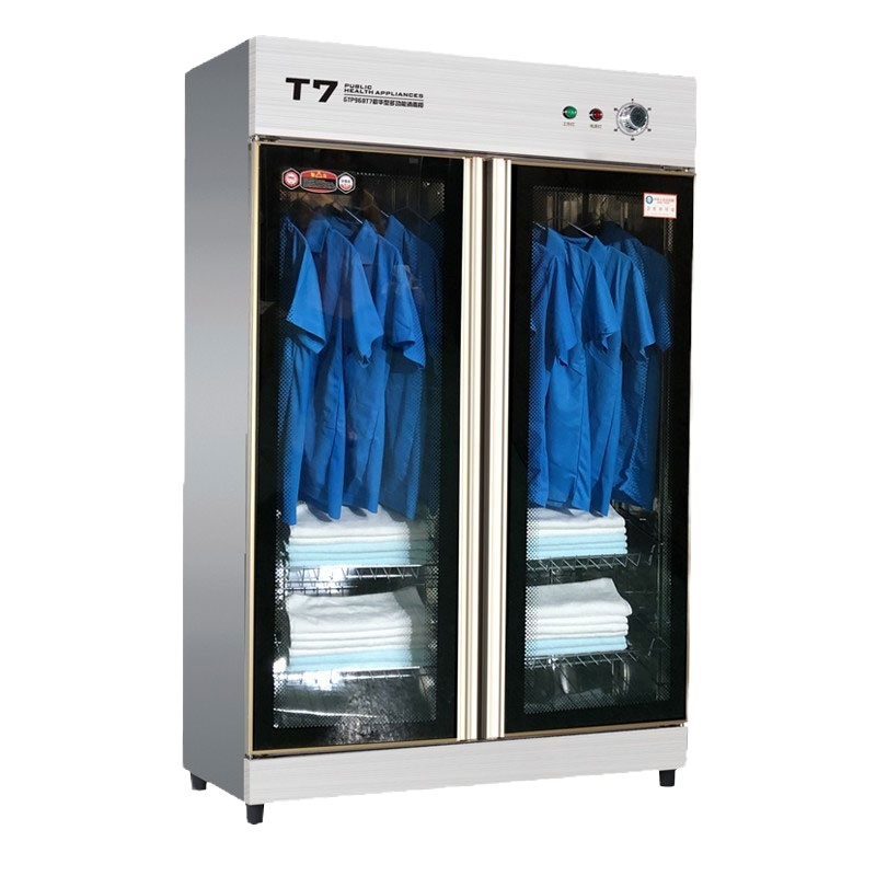 而派三门商用土豪金毛巾消毒柜商用 理发店美容院会所桑拿沐足城低温红外线紫外线臭氧消毒柜 床单衣物拖鞋双门不锈钢