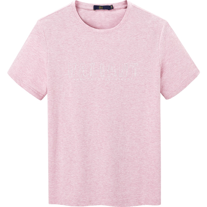 HLA海澜之家花纱提花字母短袖T恤2019夏季舒适圆领短T男 HNTBJ2R119A