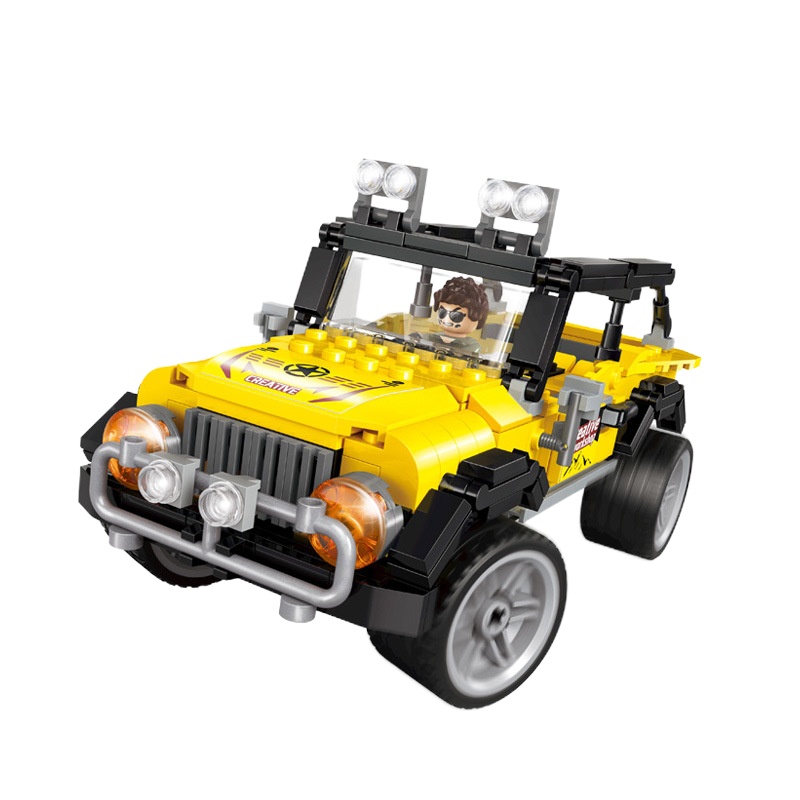 儿童霸王龙恐龙机甲三变一模型拼插diy小颗粒积木玩具 50102凶猛霸王龙 372颗粒