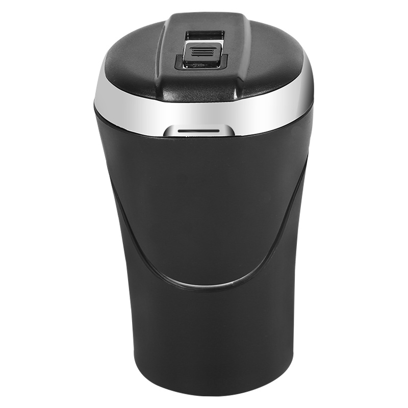 趣行 汽车带点烟器烟灰缸 家车用带点烟车载烟缸 可充电式男士创意个性礼品 通用带盖阻燃可拆卸不锈钢内胆