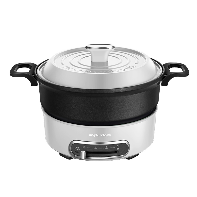 摩飞电器(MORPHY RICHARDS)多功能轻煮锅家用小圆锅摩飞网红电烤锅炉一体小型电火锅MR9089白