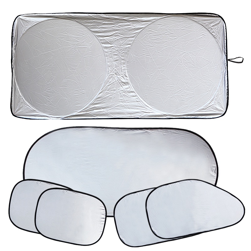 趣行 汽车防晒遮阳挡6件套装 全车降温前挡侧挡后挡隔热高反射涂银布太阳挡