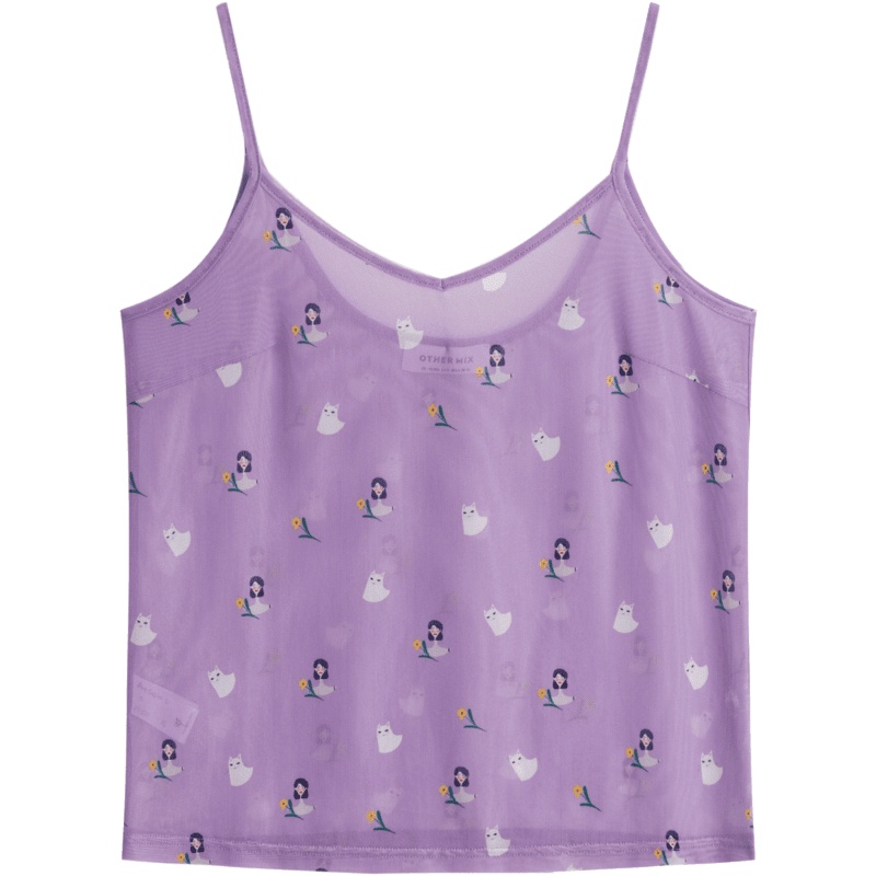 OtherMix印花吊带IP联名2021年新款春季设计感小众外穿背心上衣女