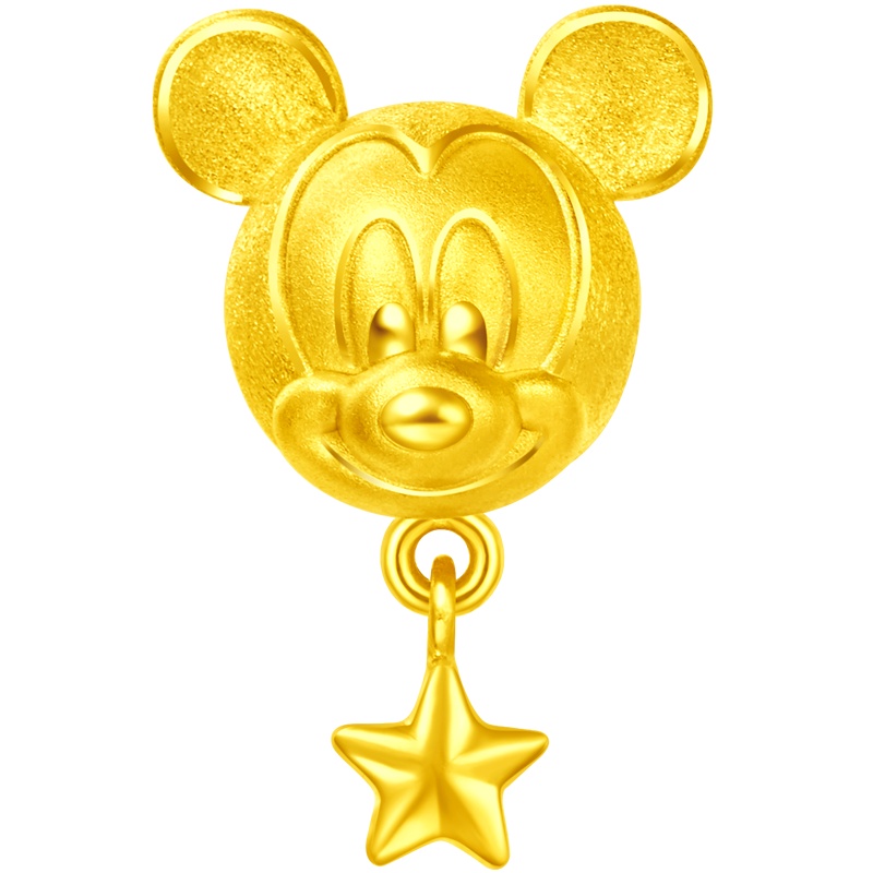 周大福 迪士尼经典系列 星星米奇 定价足金金转运珠/吊坠 1180元