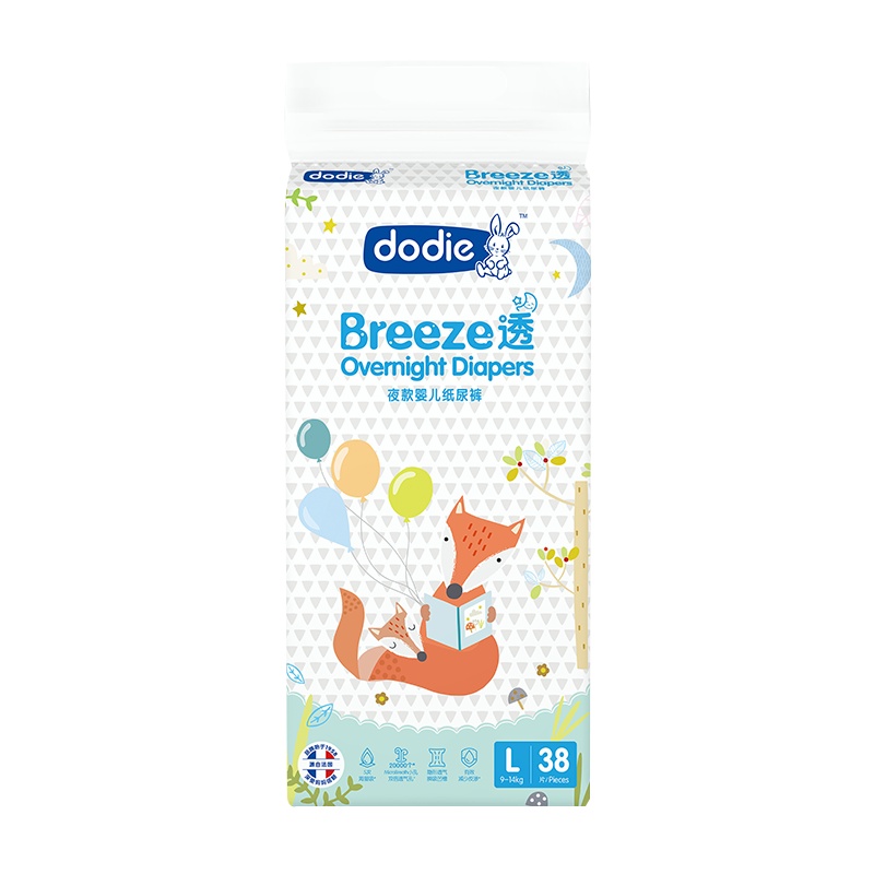 杜迪 Dodie Breeze 透 · 夜款婴儿纸尿裤(L码)38片