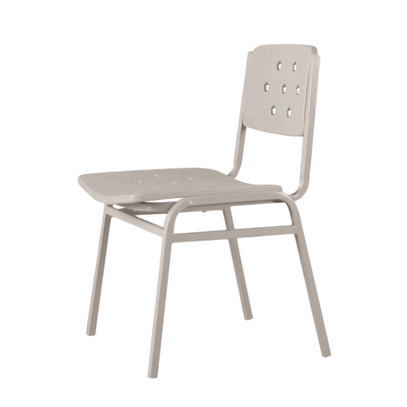 顶鸿DH-HY0417金属制式营具办公椅子电脑椅钢椅灰白桌椅营房靠背椅战士学习椅子