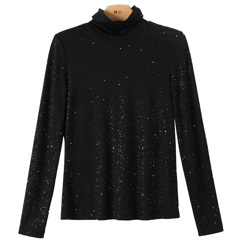 晚白2020冬季新品时尚简约通勤修身显瘦高领长袖常规打底衫T恤女