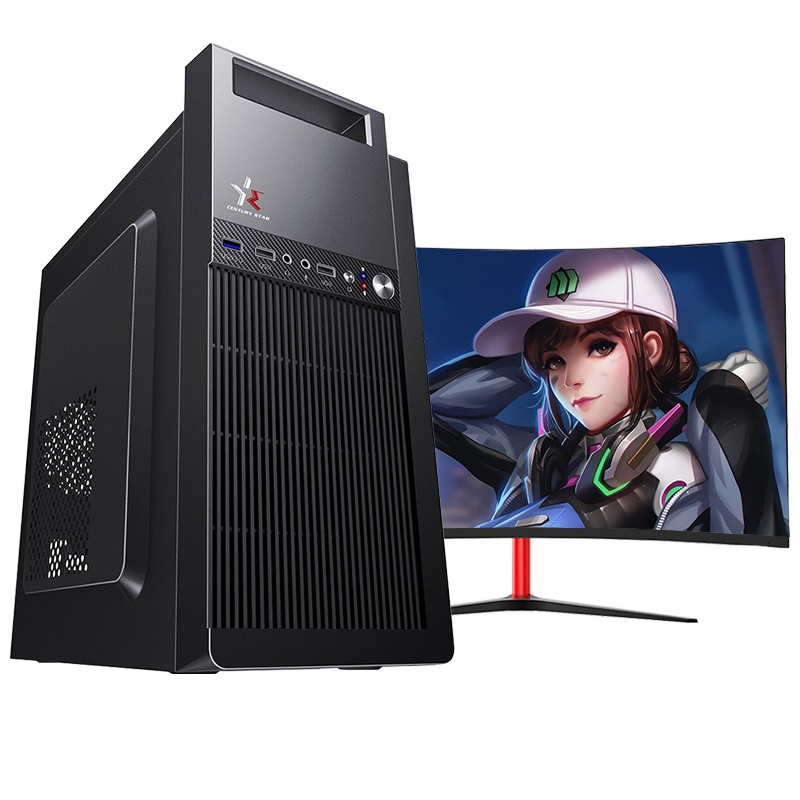 世纪之星 AMD八核A9-9820/集成RX 350 GPU/8G内存/256GB固态 家用办公商务 无线WiFi DIY组装机 组装电脑 台式电脑 台式机 电脑主机+27英寸曲面