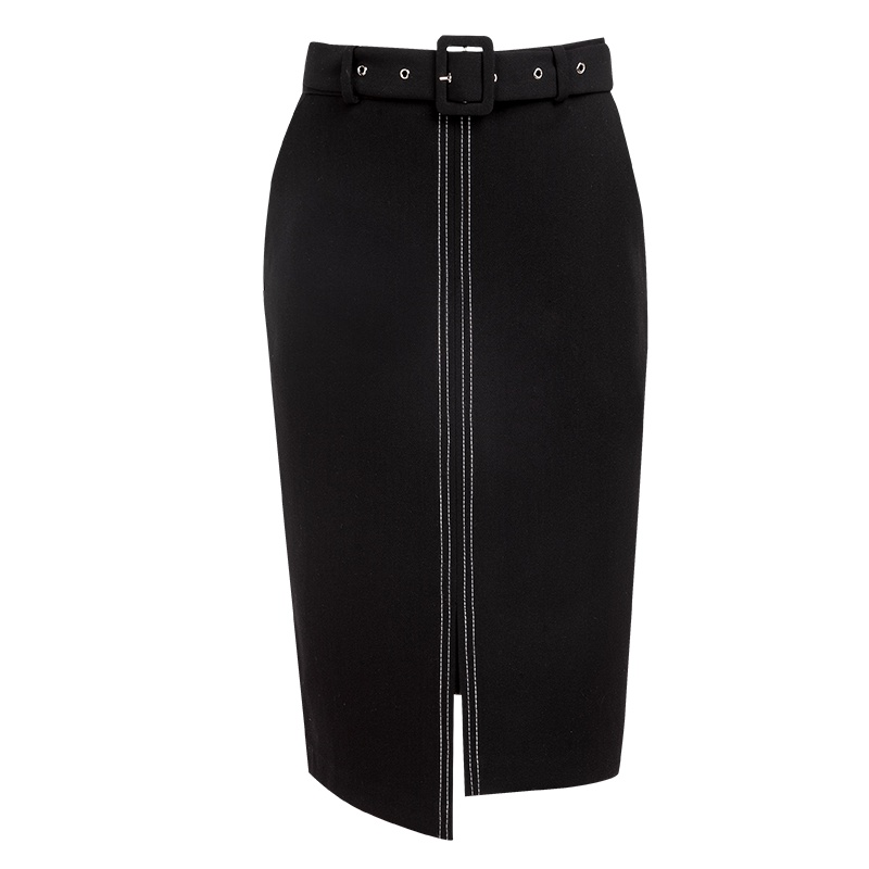 晩白 新品时尚通勤职业纯色高腰修身包臀裙一步裙半身裙女