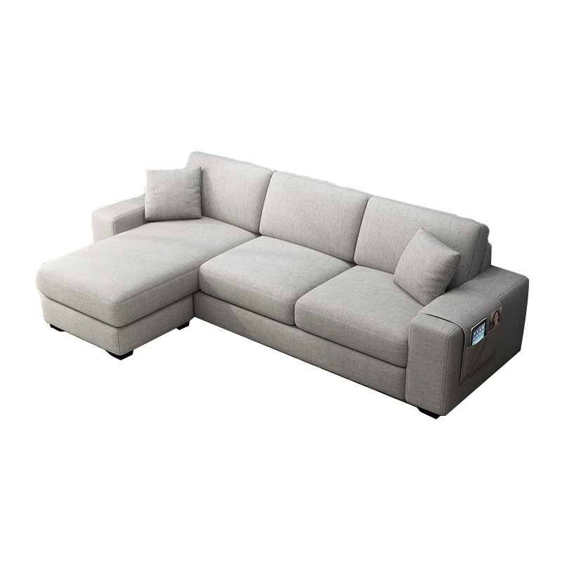 欧宝美简约现代布艺沙发小户型左贵妃整装组合可拆洗右转角