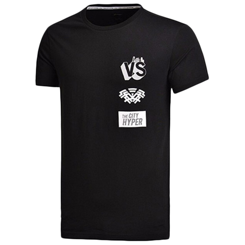 李宁男夏棉质圆领轻薄透气T恤衫短袖文化衫