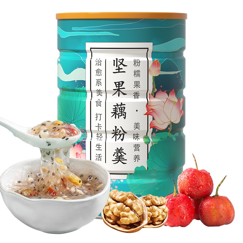 酥田自营西湖藕粉坚果藕粉羹组合共1000g速食冲饮早餐食品营养代餐甜点