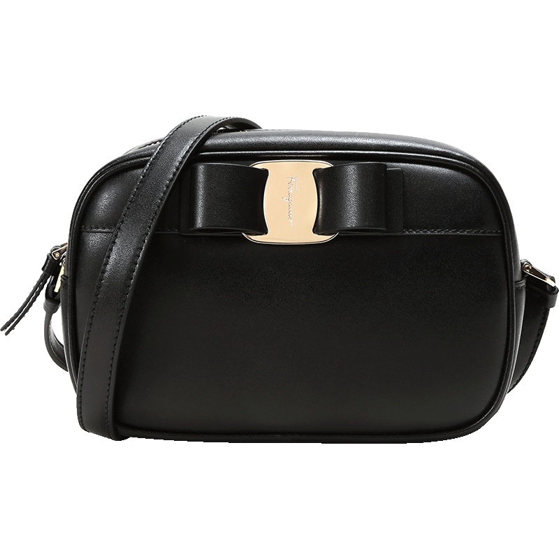 SALVATORE FERRAGAMO 菲拉格慕 女士牛皮蝴蝶结相机包单肩斜挎包 21H498